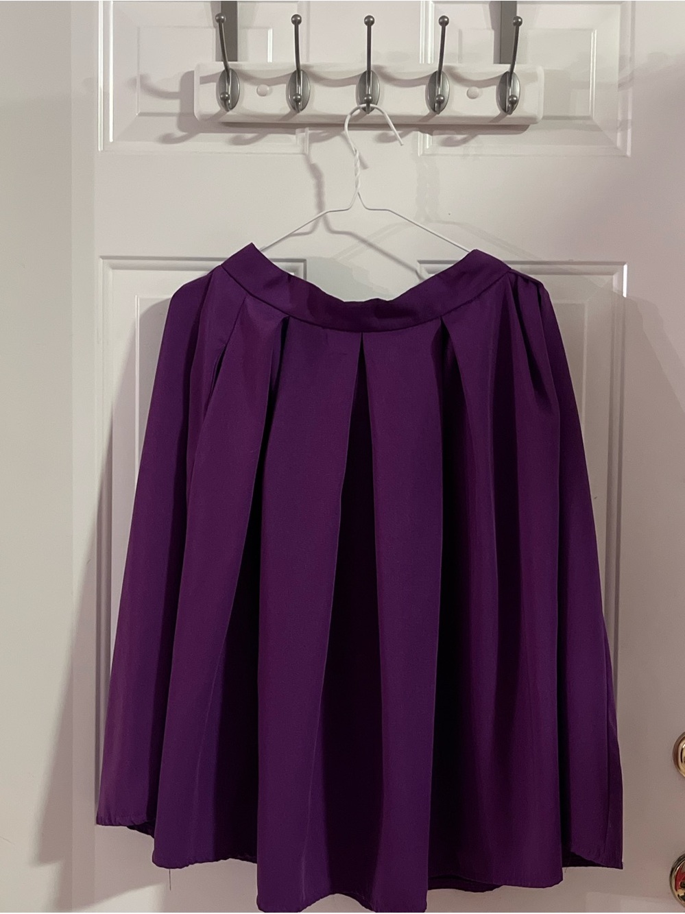 Elegant Purple Pleated Womens Skirt